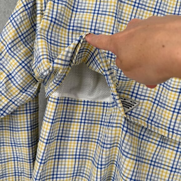 Columbia Mens Super Bahama Button Down Shirt Size XL Vented Fishing Roll Tab - Picture 5 of 13